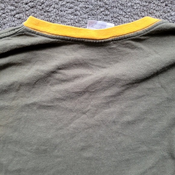 Vintage nike long sleeve shirt tee sz XL green yellow embroidered smoosh, flaw - Picture 15 of 15